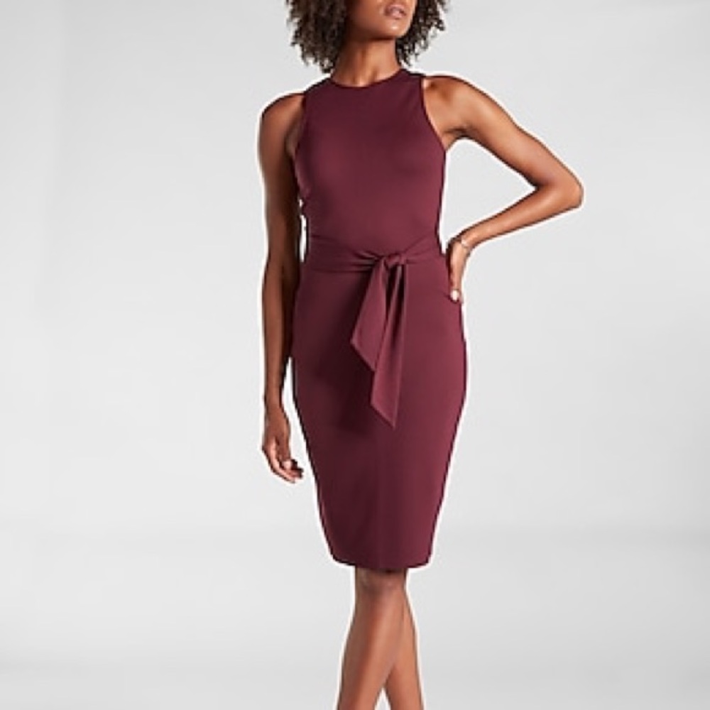 Express Tie Front Sleeveless Midi Dress New